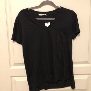Black V-Neck Pocket Tee